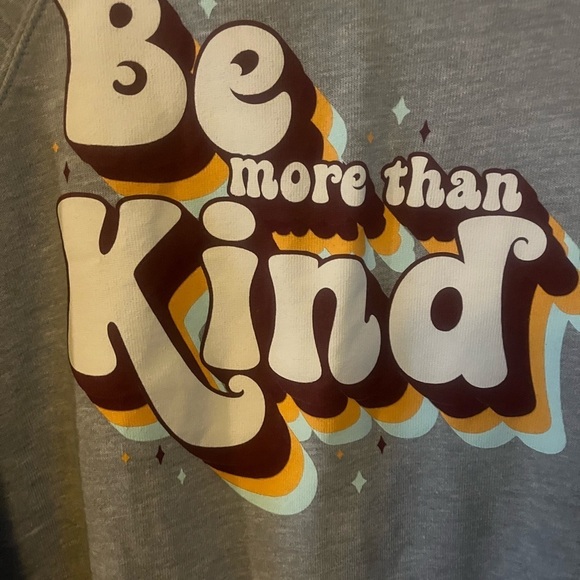 KIND Cotton shirt - gray soft fleece crewneck sweatshirt “Be more than Kind” - Picture 3 of 7